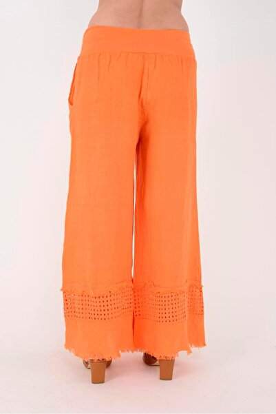 Park Moda 15-84 Модель лляні штани - Прямий крій та деталі з фістою