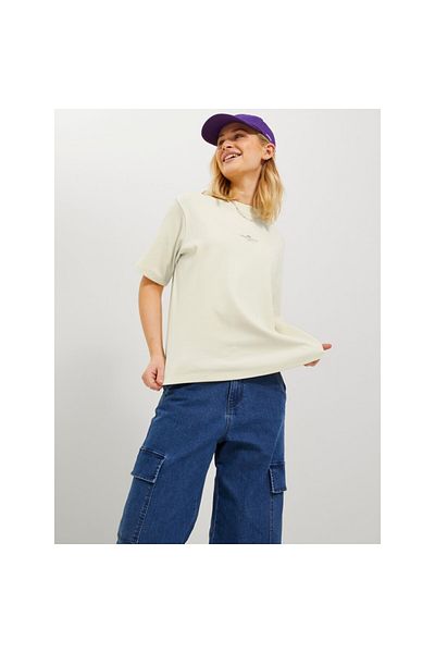 Jack & Jones Tricou Jack&jones pentru damă, cu decolteu deschis, cu croiala relaxată, bej deschis 12241203