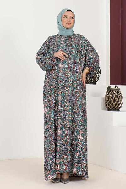 SGS Φόρεμα μεγάλου μεγέθους με σμαραγδένιο πράσινο σχέδιο