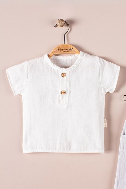 Lamonde Unisex Muslin Baby Double Set - Short Sleeve, 100% Cotton, 6-18 Months