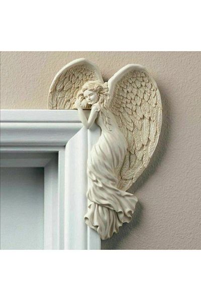 Dagosstore Angel White Angel - ديكور المنزل (يمين ويسار) إكسسوار الباب والجدار