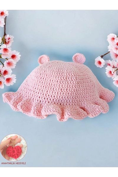 PERFECT Girl's Hat - Hand Knitted, 100% Cotton Bucket Hat