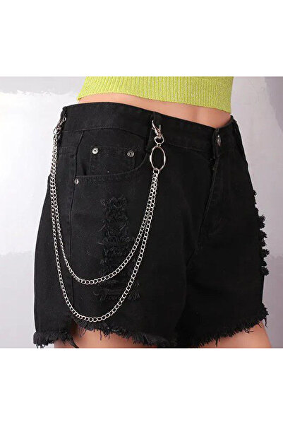 MODAMAYS Gümüş rengi pantolon zinciri