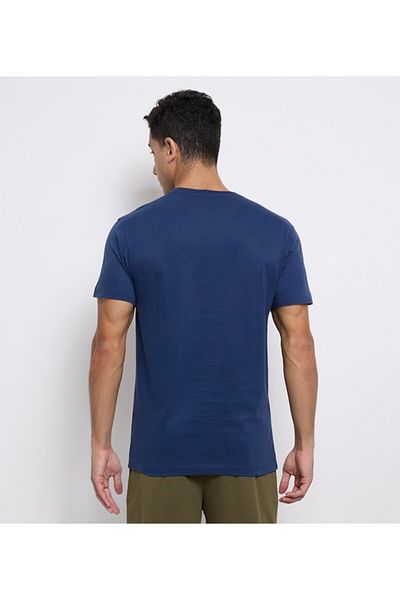 Aeropostale Men's Blue Text Printed Crew Neck Short Sleeve T-Shirt