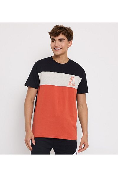 Aeropostale Men's Multicolor Color Block Crew Neck Short Sleeve T-Shirt