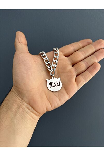 PETİSİM PET AKSESUARLARI İsme Özel Kedi Tasması İsimli Tasma Paslanmaz Metal