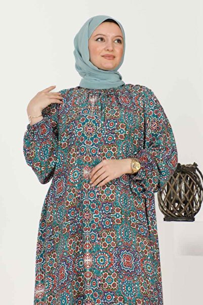 SGS Φόρεμα μεγάλου μεγέθους με σμαραγδένιο πράσινο σχέδιο