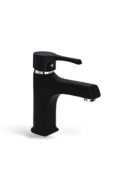 Sardıcı 5-Year Black Chrome Detailed Lotus Fixed Sink - Double Water Inlet Tap