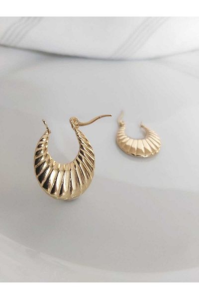 DEVİ fashion Gold Vintage Steel Hoop Earrings
