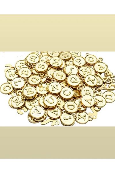 yiğit aksesuar 50 Grams Gold Colored Letter Necklace - Bracelet and Pacifier Nipple (120-130 Pieces)