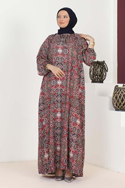 SGS Φόρεμα με κόκκινο σχέδιο σε μεγάλο μέγεθος