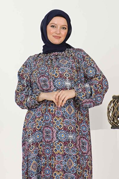 SGS Φόρεμα με μοτίβο ινδικής βασιλικής μεγάλου μεγέθους