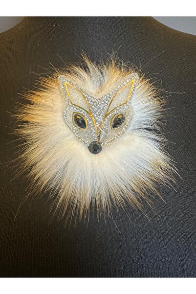 Gönülden Tasarım 9x9 cm Aplicație Tilki Armış cu mărgele și detalii de piatră