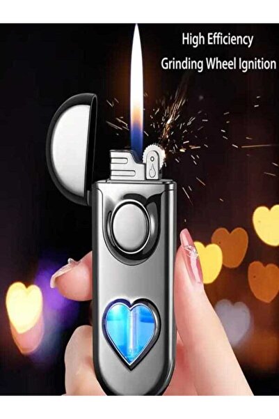 HK GİFT SHOP Kalpli Işıklı Pürmüz Çakmak