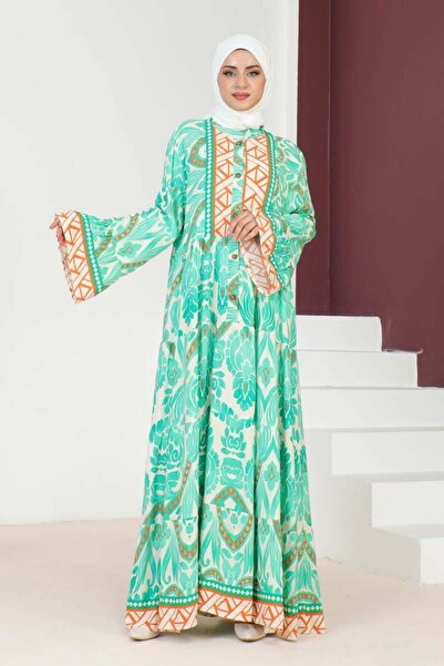 SGS Πράσινο φόρεμα από βισκόζη