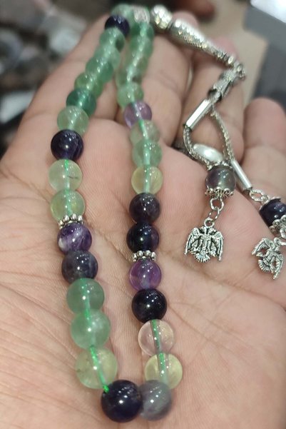 TAŞÇIZADE Fluorite Stone 8 mm Natural Stone Prayer Beads