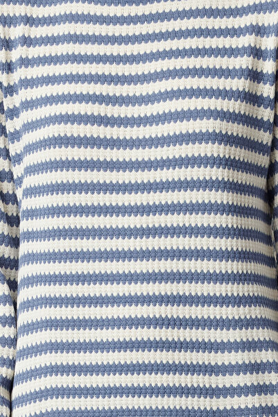 Trendyol Modest Rochie lungă din tricot cu dungi Indigo Stone - TCTAW25EB00000