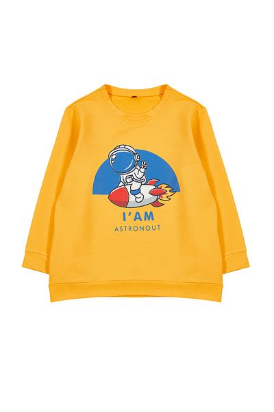 TRENDYOLKIDS سويت شيرت موسمي للأولاد - نمط مجرة رفيع، رقبة دائرية، محبوك - TKDAW25SW00005