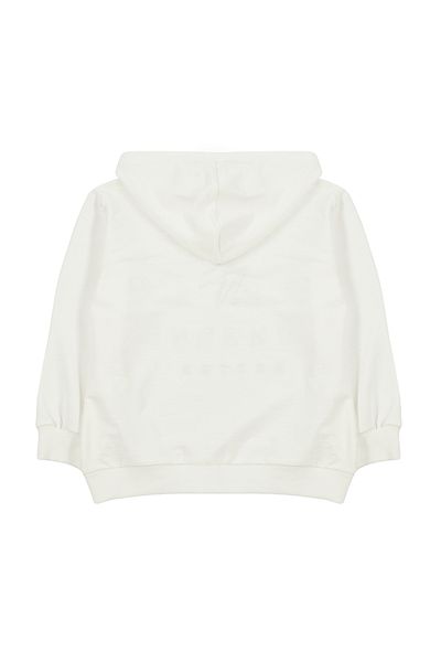 Trendyol Collection Girl's Ecru Seasonal Hooded Sweatshirt - Thin Slogan Patterned Tkdaw25sw00002