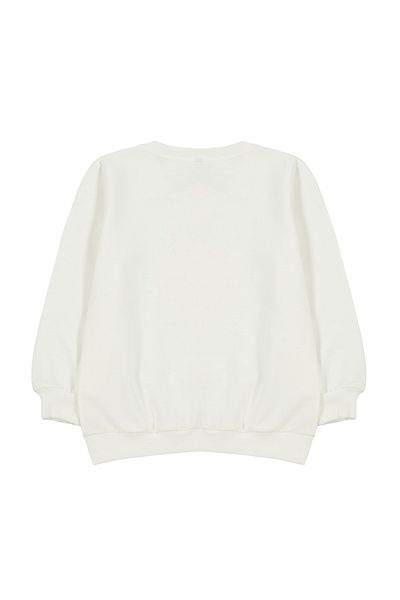 TRENDYOLKIDS Ecru*001 Girl's Thin Strawberry Patterned Seasonal Knitted Sweatshirt - Tkdaw25sw00001