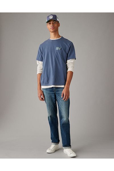 AMERICAN EAGLE AE Super Soft Logo Pattern T-Shirt