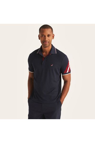Nautica Men's Polo Neck Navy Blue T-Shirt - KR4509