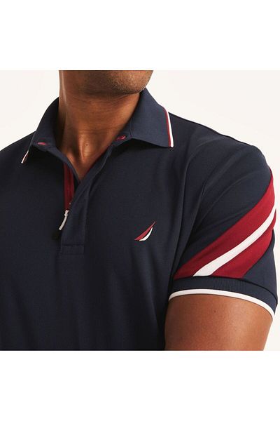 Nautica Men's Polo Neck Navy Blue T-Shirt - KR4509