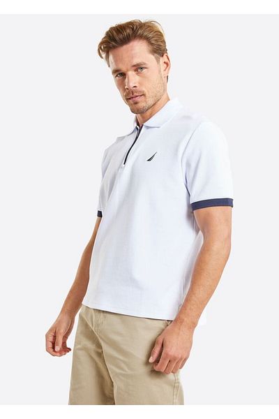 Nautica Men's Polo Neck White T-Shirt N1M01725