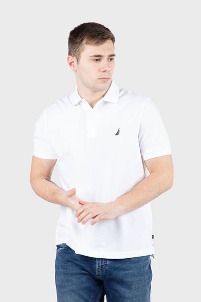Nautica Men's Polo Neck White T-Shirt - KR2826