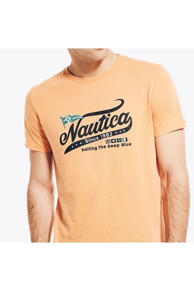 Nautica تي شيرت برتقالي للرجال - VR3517