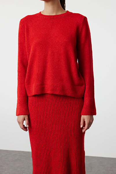 Trendyol Collection Soft Textured Red Knitwear Suit - Twoaw23Au00217