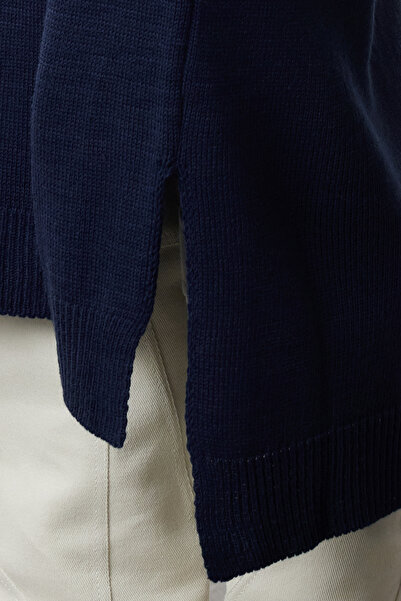 Trendyol Collection Široké námořnické modré Maxi úpletové šaty - Twoaw23El00642