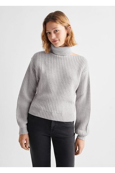 Mango Teen Pulover gri pentru copii