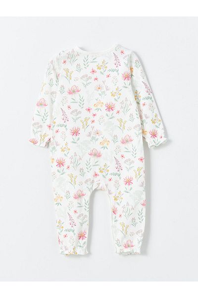 LC Waikiki Crew Neck Printed Baby Girl Snap Body