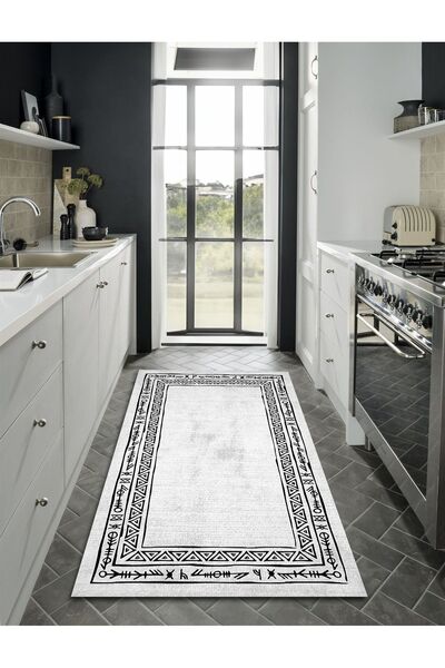 CAPPİO HALI Dijital Baskılı Makinada yıkanabilir Salon Halısı Mutfak Halısı Y...
