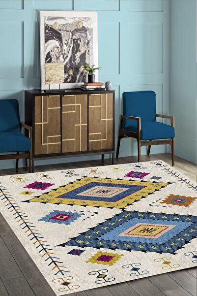 CAPPİO HALI Kilim Desenli Makinada Yıkanabilir Halı - Cp619