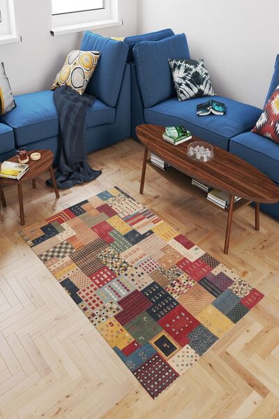 CAPPİO HALI Dijital Baskılı Makinada Yıkanabilir Salon Halısı Mutfak Halısı Y...