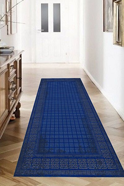 CAPPİO HALI Vintage Mavi Halı (makimada Yıkanabilir Kaymaz Deri Taban) - Cp577