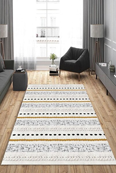 CAPPİO HALI Dijital Baskılı Makinada yıkanabilir Salon Halısı Mutfak Halısı Y...