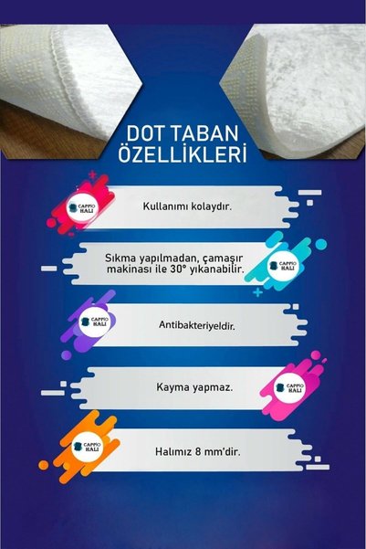 CAPPİO HALI Küp Puantiye Desenli Gold Detaylı Yuvarlak Halı (makinada Yıkanabilir Kaymaz Dot Taban) - Cp1419-1