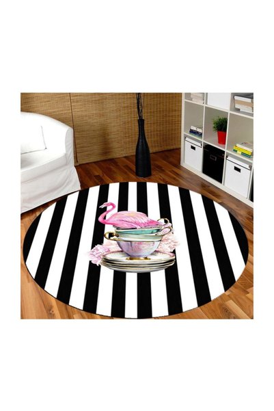 CAPPİO HALI Dijital Baskı Flamingo Desen Yuvarlak Halı