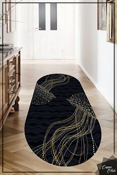 CAPPİO HALI Oval Siyah Halı