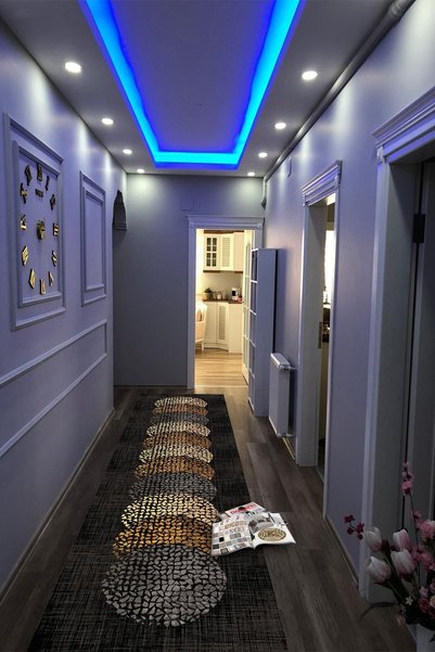 CAPPİO HALI Dijital Baskılı Makinada Yıkanabilir Salon Halısı Mutfak Halısı Yolluk Halısı - Cp1697