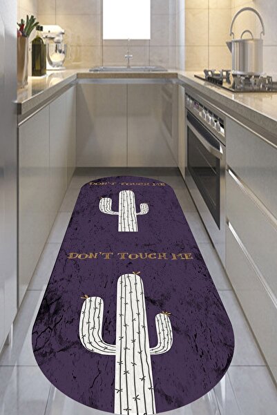 CAPPİO HALI Don't Touch Me Yazılı Kaktüs Desenli Oval Halı