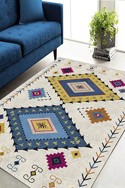 ESTA HALI Kilim Desenli Makinada Yıkanabilir Halı