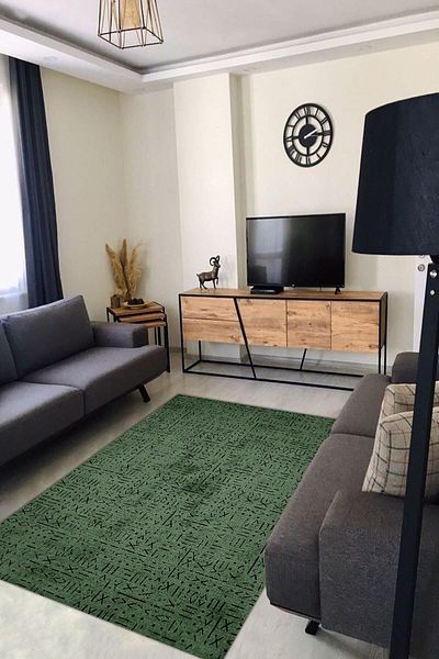 CAPPİO HALI Digital Printed Machine Washable Living Room Carpet Kitchen Carpet Runner Carpet - CP1812