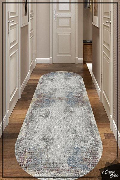 CAPPİO HALI Karışık Tonlu Kanvas Desenli Oval Halı - Cp596