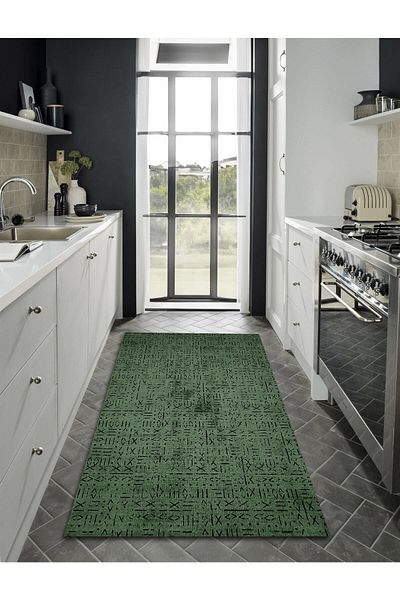 CAPPİO HALI Digital Printed Machine Washable Living Room Carpet Kitchen Carpet Runner Carpet - CP1812