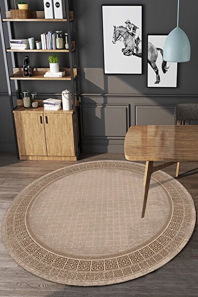 CAPPİO HALI Kahverengi Vintage Yuvarlak Halı Cp578