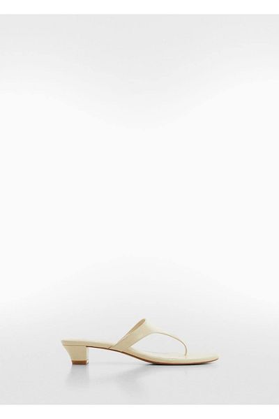MANGO Woman Ledersandalen mit Kitten-Absatz